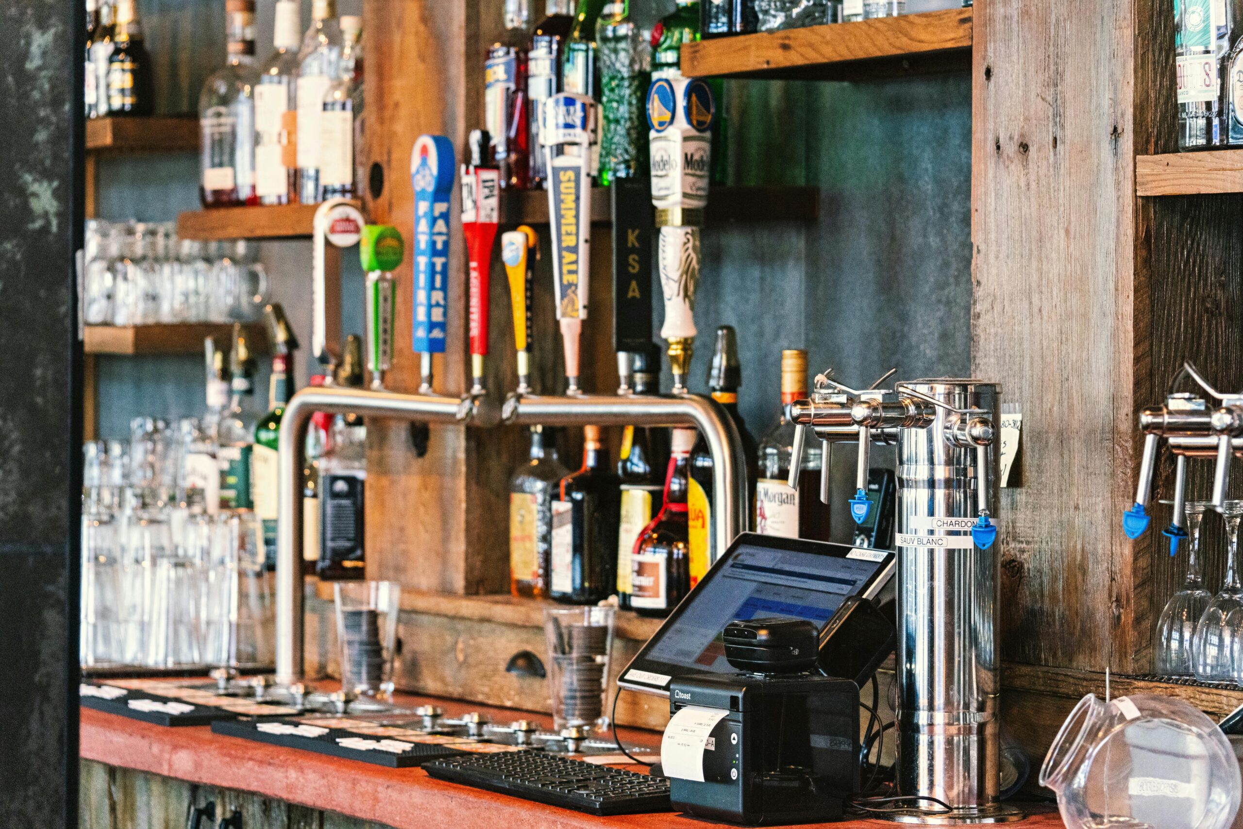 Food Near the Ship – Weird Norfolk Eats for Cruise Passengers 5 Craft beer bar taps at a local Norfolk brewery