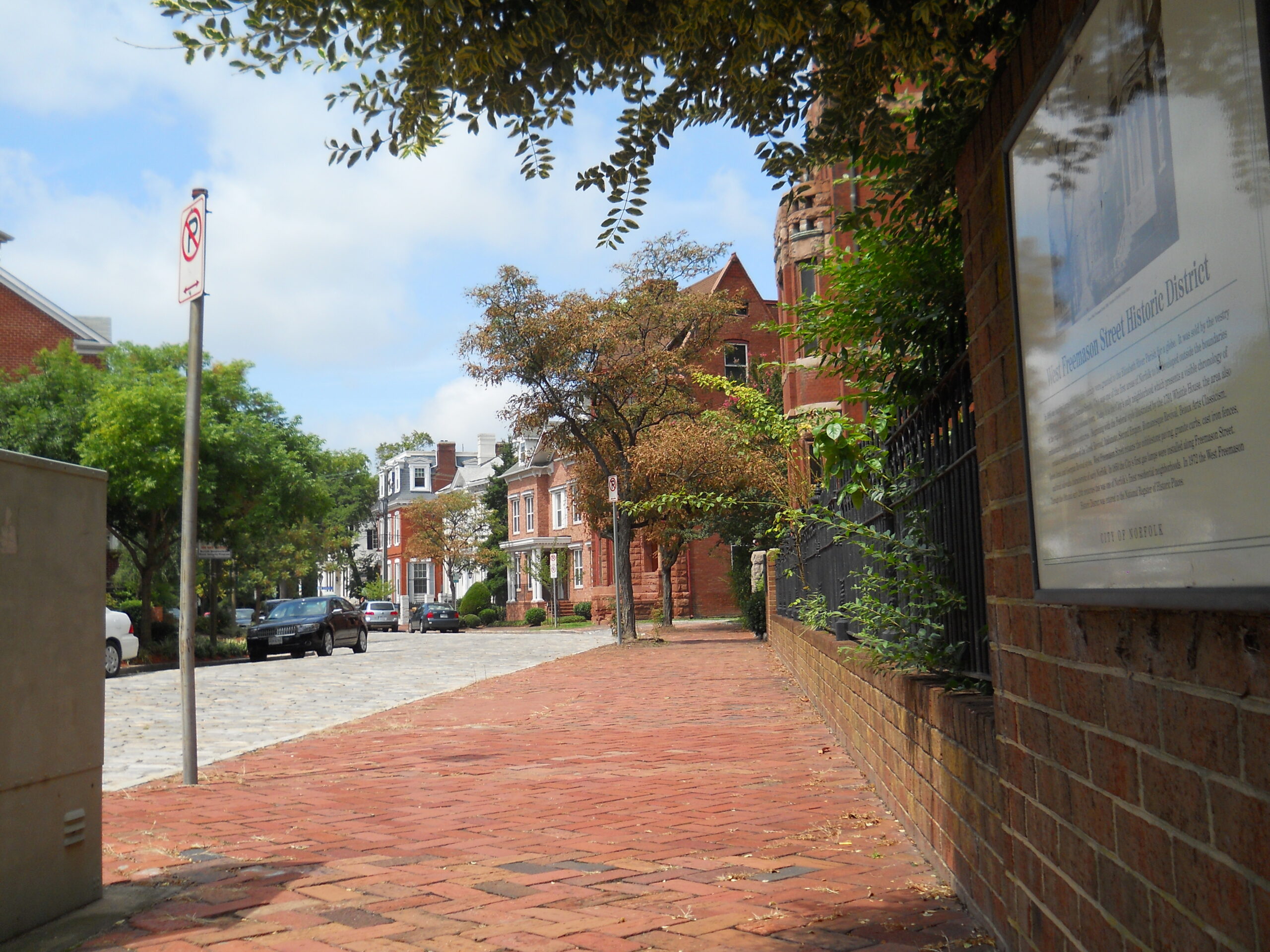 Freemason historic district street in downtown Norfolk Virginia