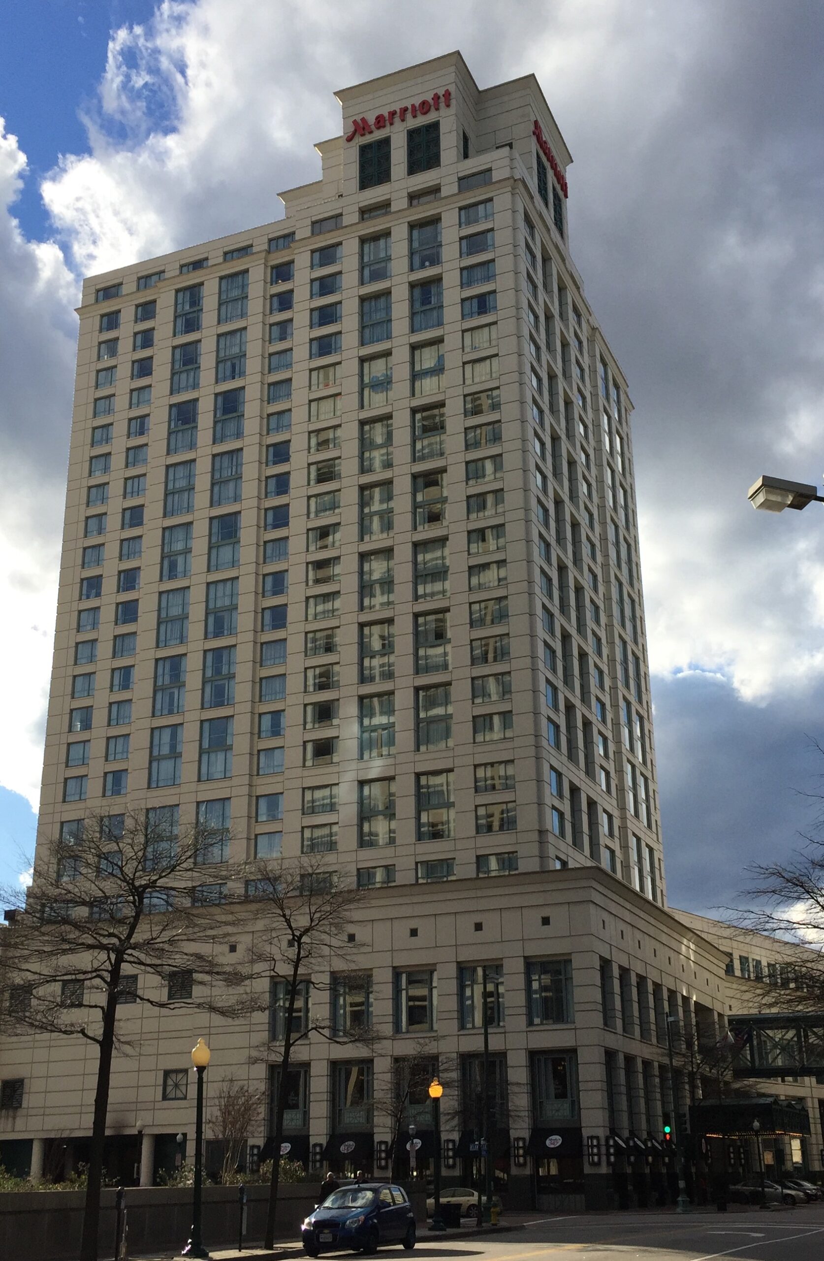Norfolk Waterside Marriott hotel building in downtown Norfolk Virginia