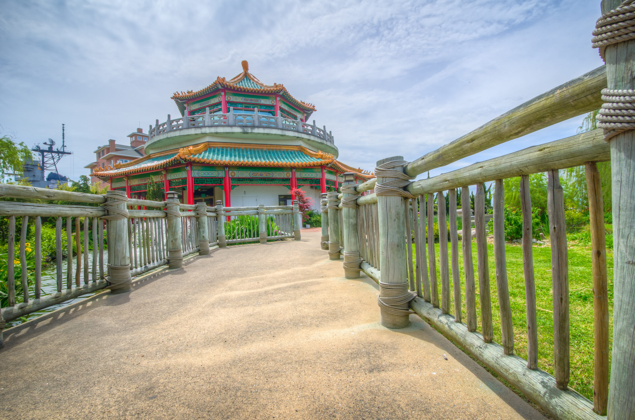 Pagoda and Oriental Garden on the Norfolk waterfront