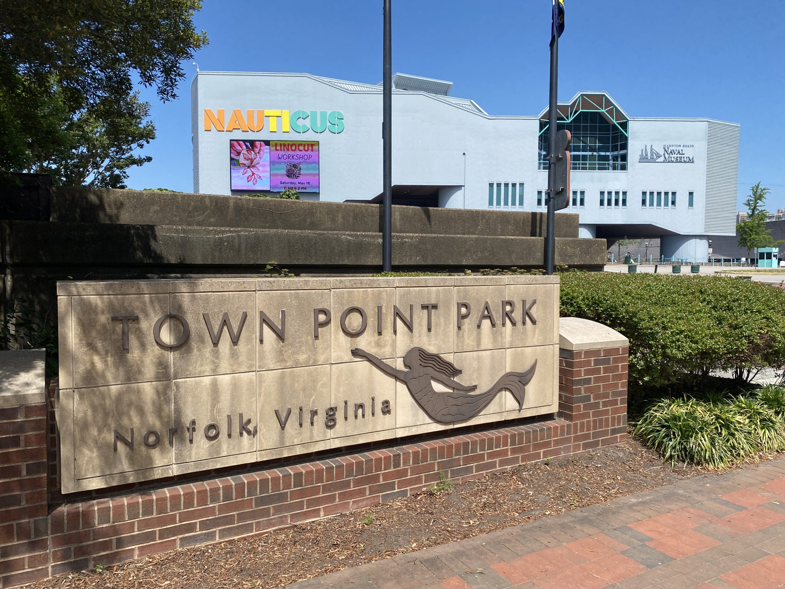 Hampton Roads Pride: From a 200-Person Potluck to a 40,000-Person Festival 2 Sign at the entrance to Town Point Park on Norfolk's downtown waterfront